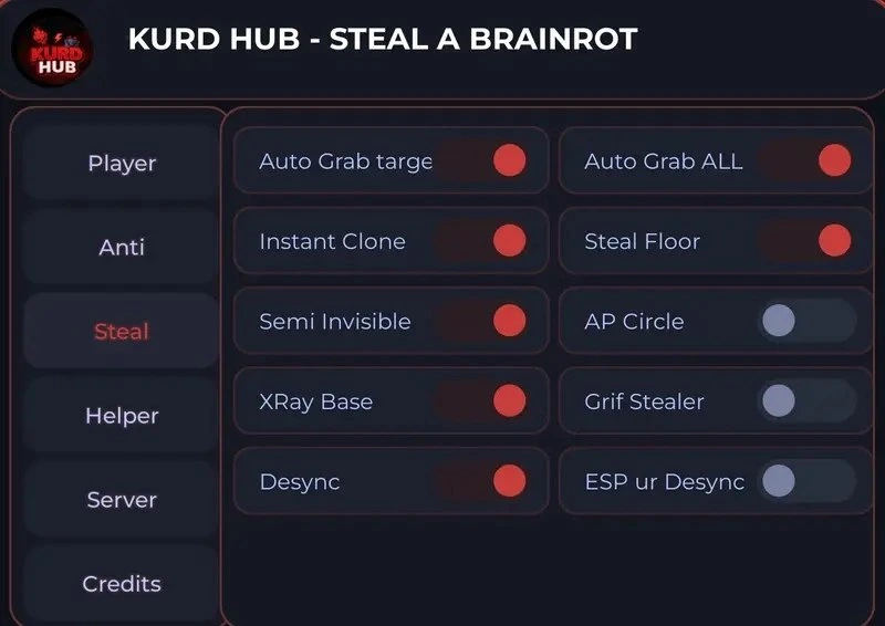 Мод-панель Steal a Brainrot